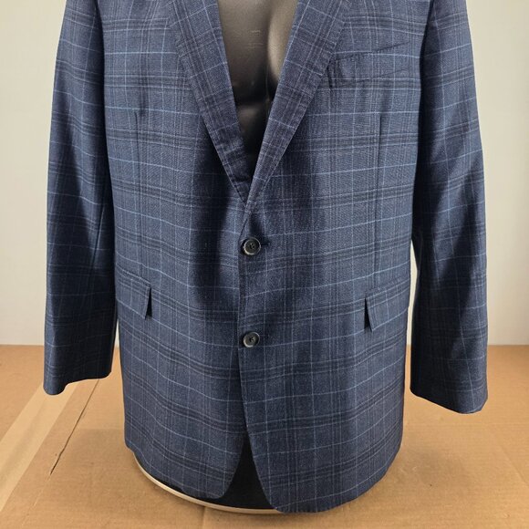 Brooks Brothers Regent 1818 Wool Men Sport Coat Blazer Blue Windowpane 46R - Picture 14 of 15